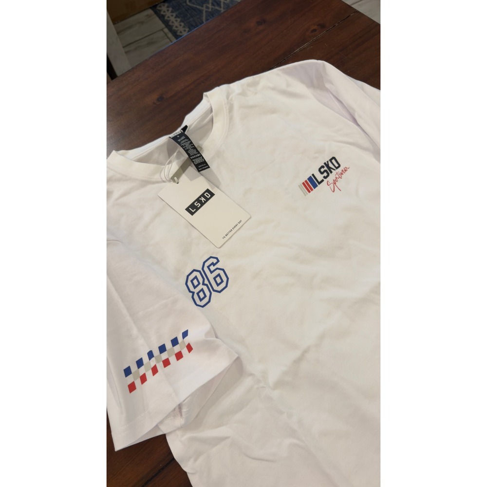 LSKD Redline FLXCotton Tee Oversize White Unisex Sportswear S USST00835 NEW NWT - Picture 15 of 16
